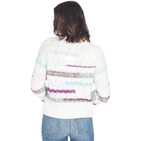 TANYA TAYLOR CABLEKNIT LORA STRIPED SWEATER - Picture 8 of 8